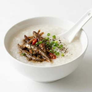 Cháo cá cơm kho