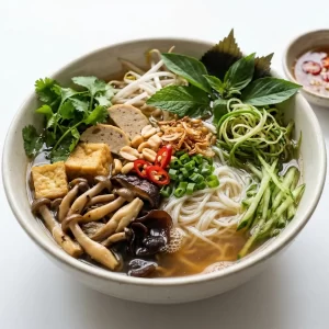 Bún nấm chay