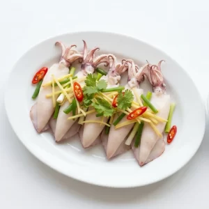 Mực ống hấp